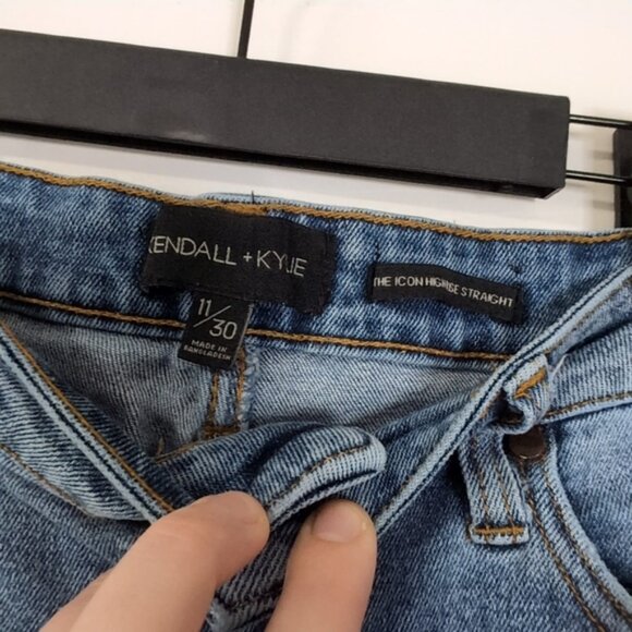 Kendall & Kylie The Icon High Rise Straight Distressed Grunge Punk Jeans 30 - Picture 5 of 9